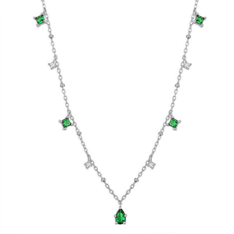 Luxury Emerald Zircon Clavicle Necklace