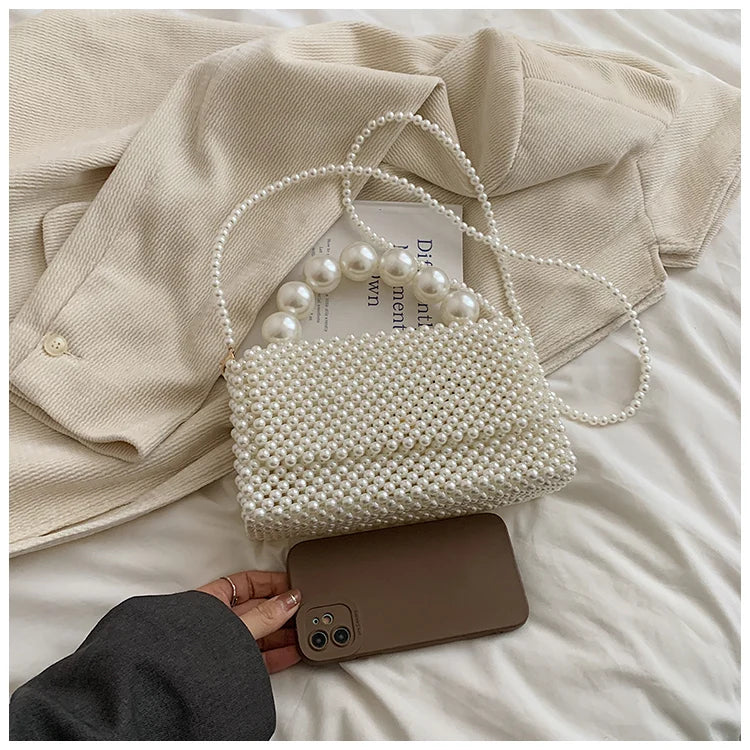 Beading Solid Square Shoulder Bags Cover Exquisite 2024 High Quality Bags for Women Party Temperament Women's Handbags Bolsa