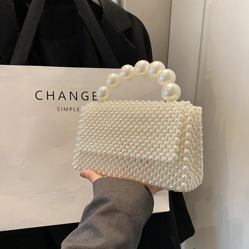 Beading Solid Square Shoulder Bags Cover Exquisite 2024 High Quality Bags for Women Party Temperament Women's Handbags Bolsa